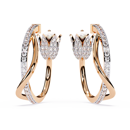 Tulip Bloom Hoop Earrings