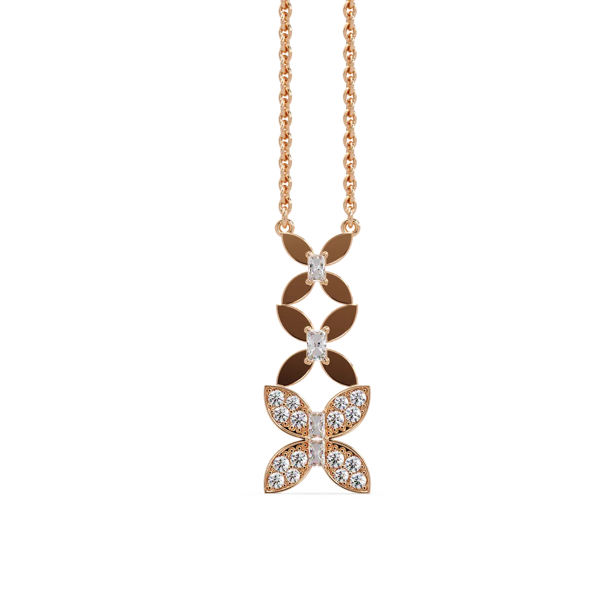 Trailing Orchid Vine Chain Pendant - Origine Diamonds lab-grown diamond jewellery