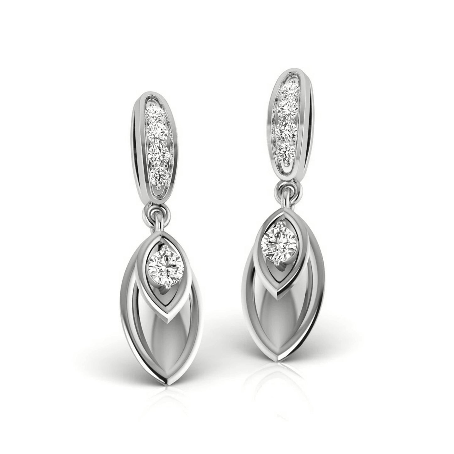 Marquise Fluted Drop Earrings