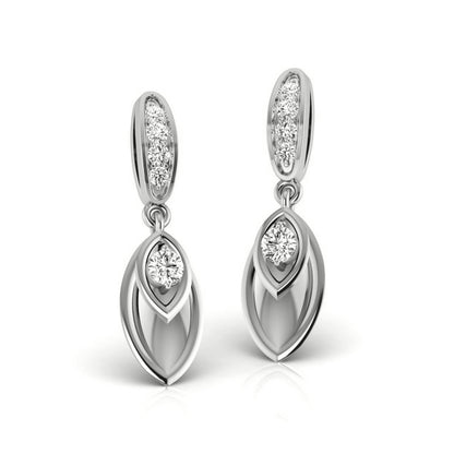 Marquise Fluted Drop Earrings