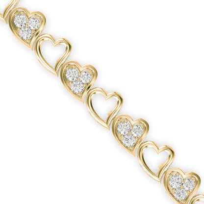 Linked Heart Diamond Bracelet