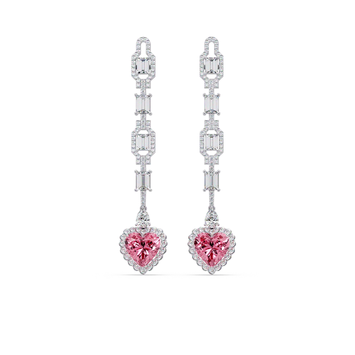 Deco Heart Drop Earrings - Origine Diamonds lab-grown diamond jewellery
