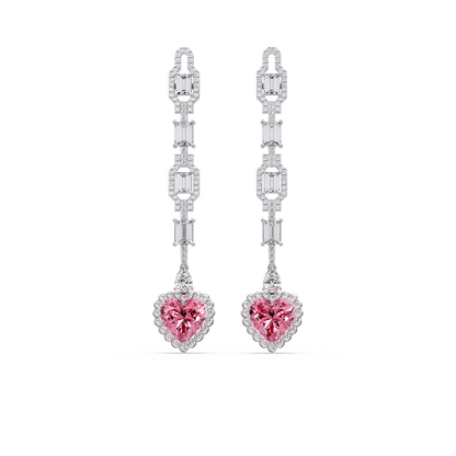 Deco Heart Drop Earrings - Origine Diamonds lab-grown diamond jewellery