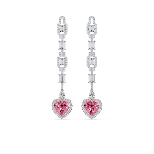 Deco Heart Drop Earrings - Origine Diamonds lab-grown diamond jewellery