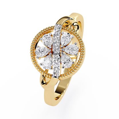 Roped Halo Blossom Ring