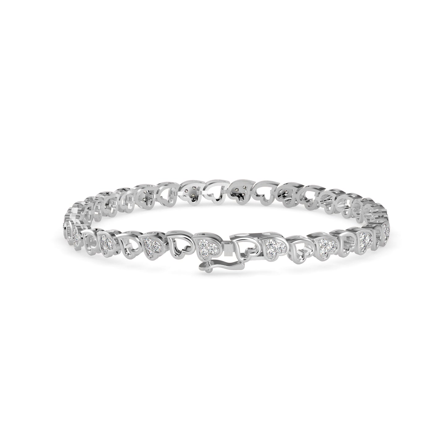 Linked Heart Diamond Bracelet
