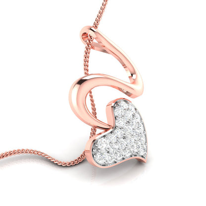 Ribbon Wrapped Heart Pendant