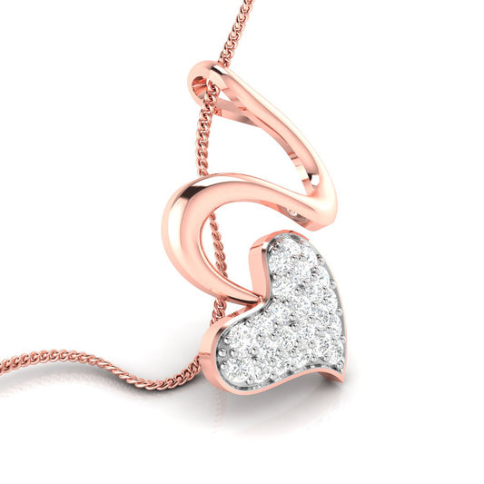 Ribbon Wrapped Heart Pendant