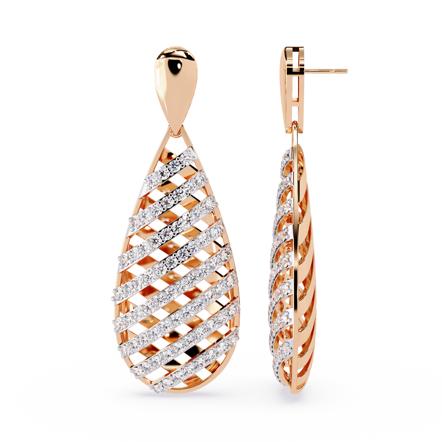 Lattice Teardrop Drop Earrings