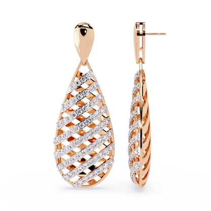 Lattice Teardrop Drop Earrings