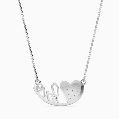 Heart & Love Script Necklace