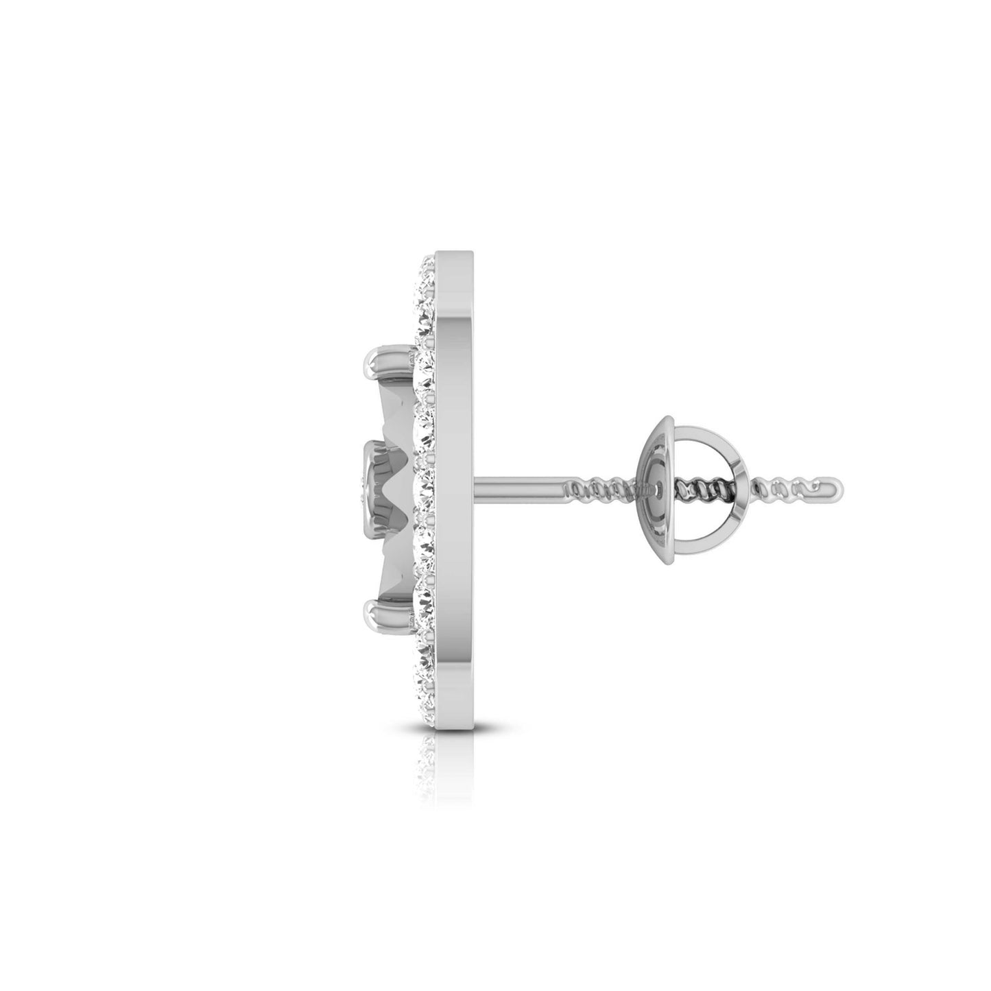Fluted Cushion Halo Studs