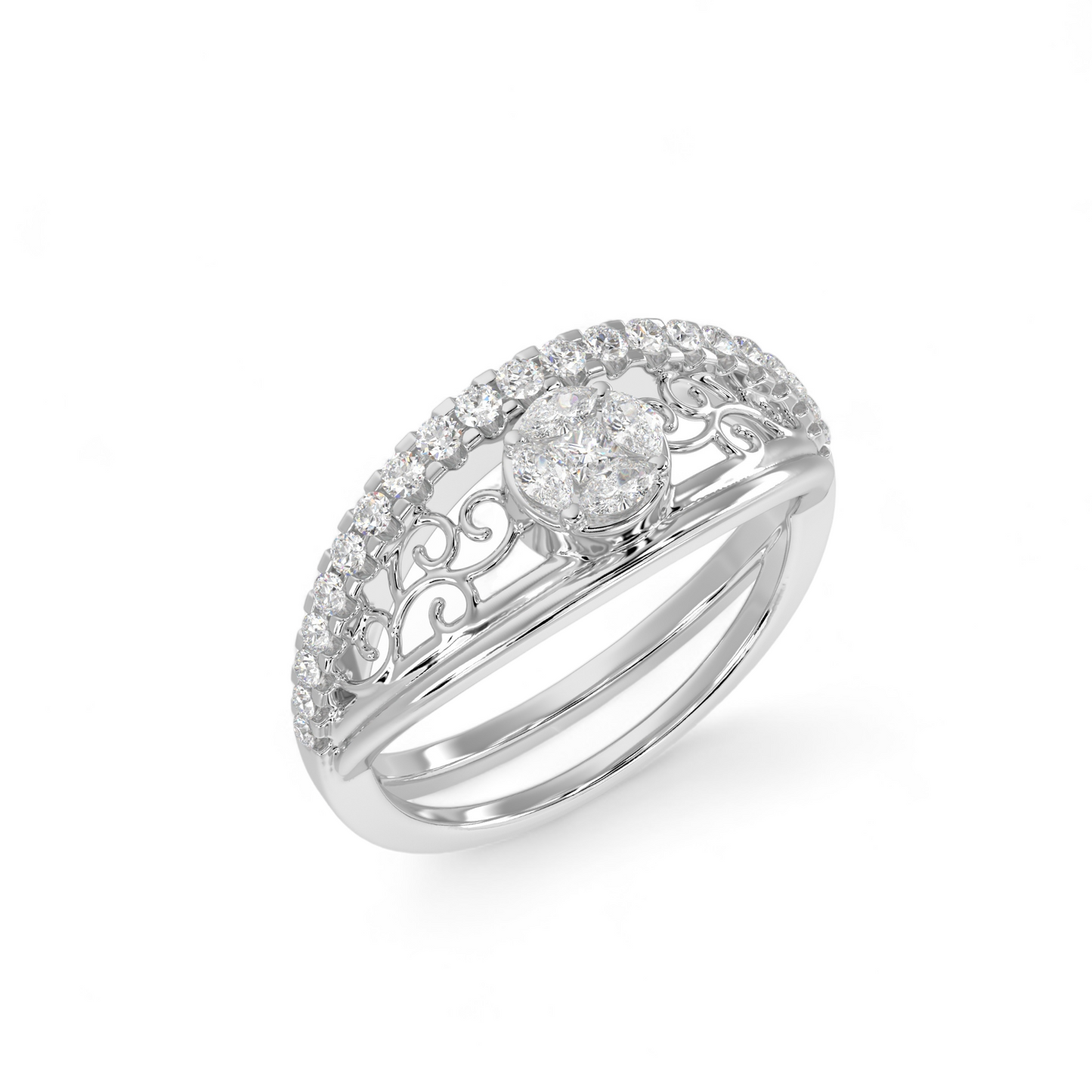 Filigree Dome Diamond Ring