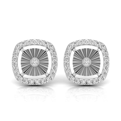 Fluted Cushion Halo Studs