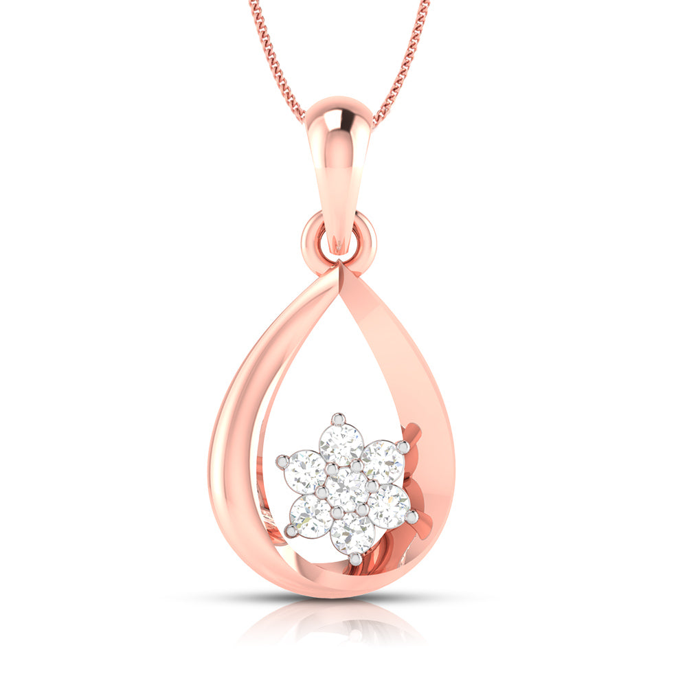 Teardrop Blossom Swirl Pendant