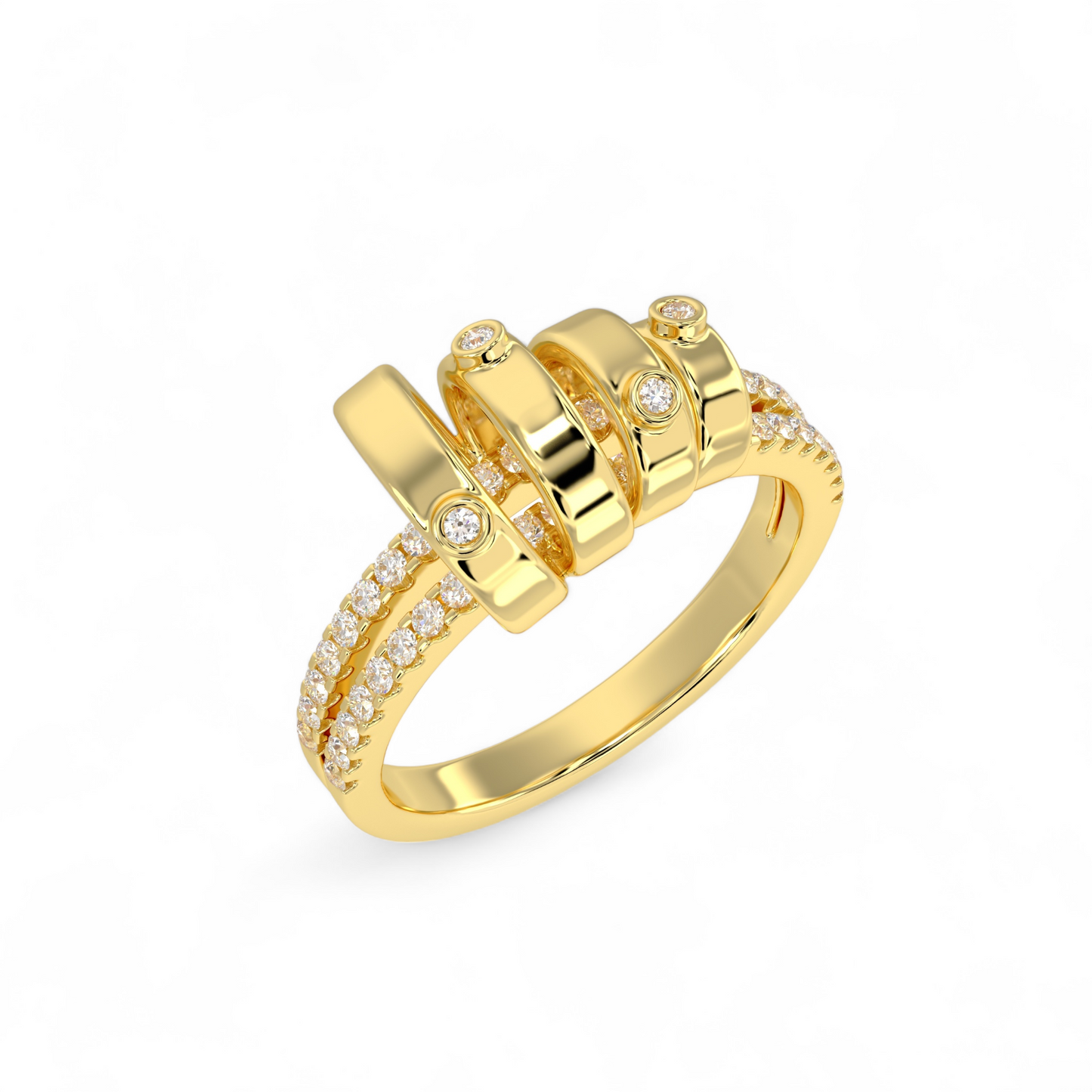 Coiled Swirl Diamond Ring