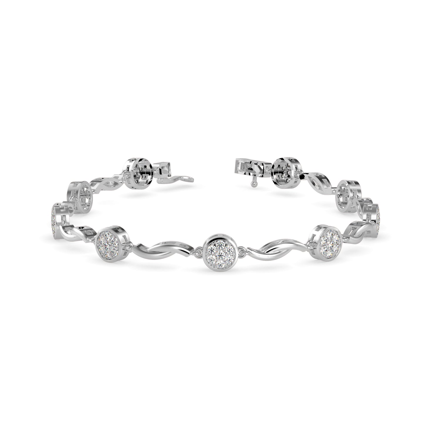 Swirl Station Diamond Bracelet