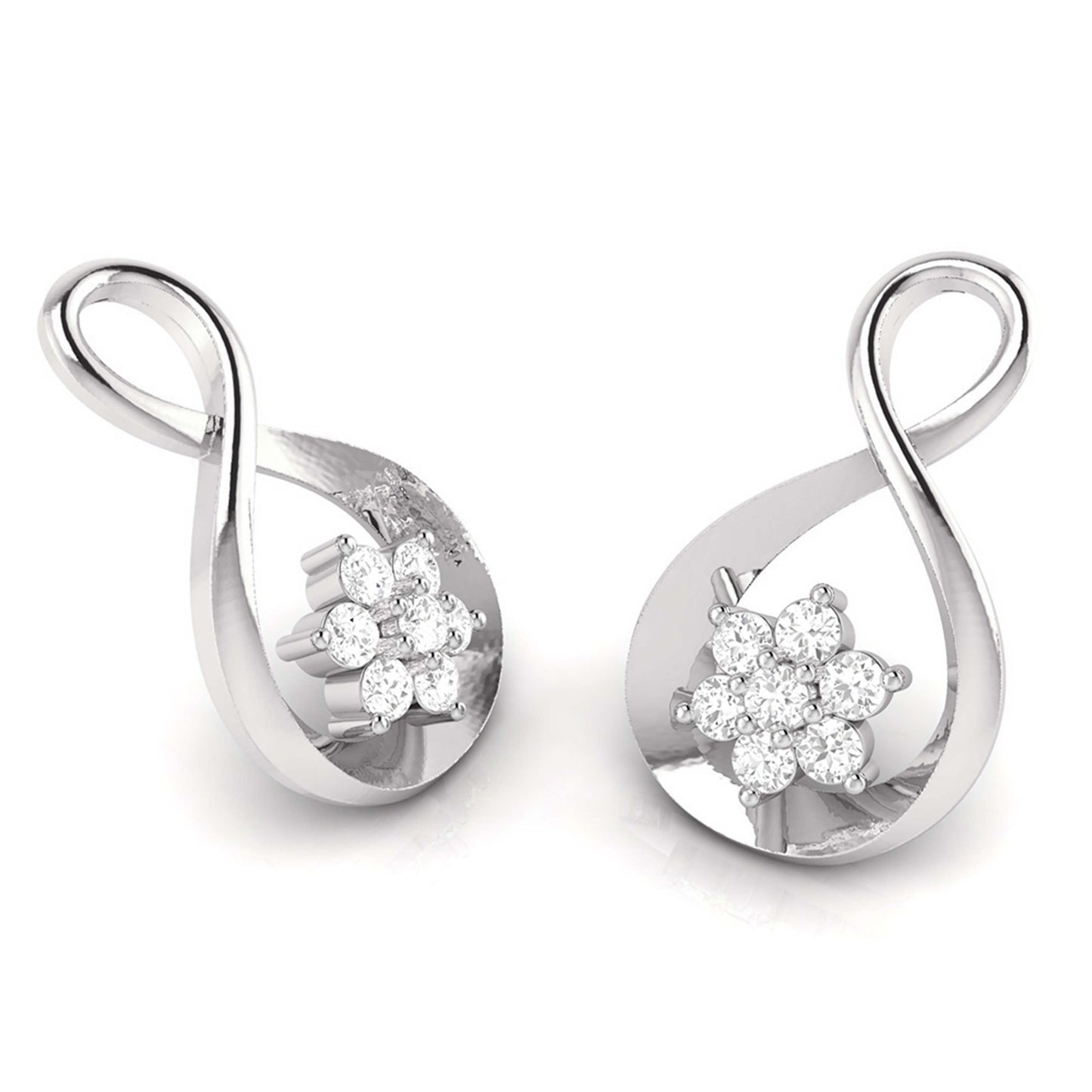 Infinity Floral Cluster Earrings