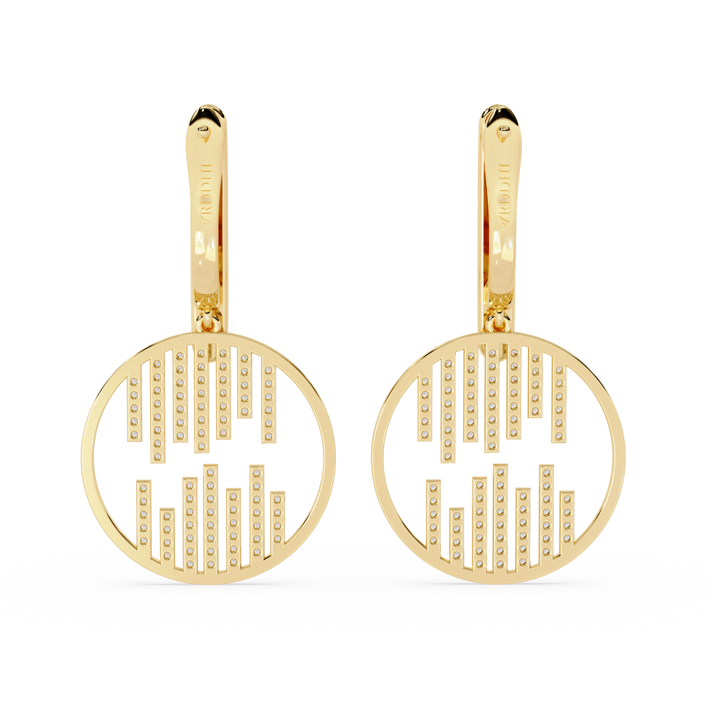 Mosaic Disc Drop Earrings