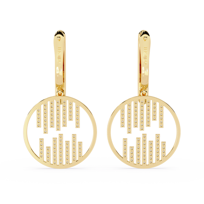 Mosaic Disc Drop Earrings