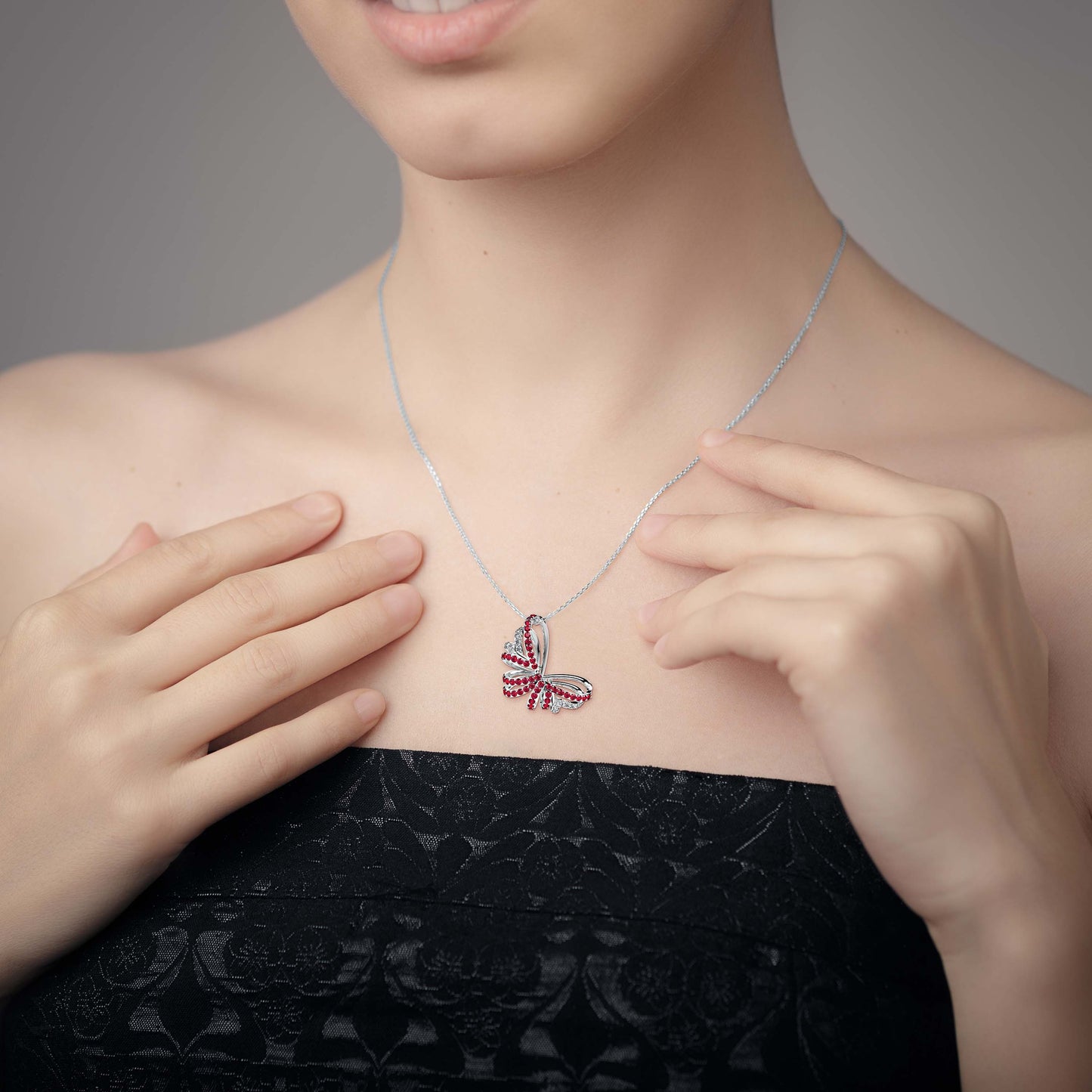 Ruby Butterfly Pendant