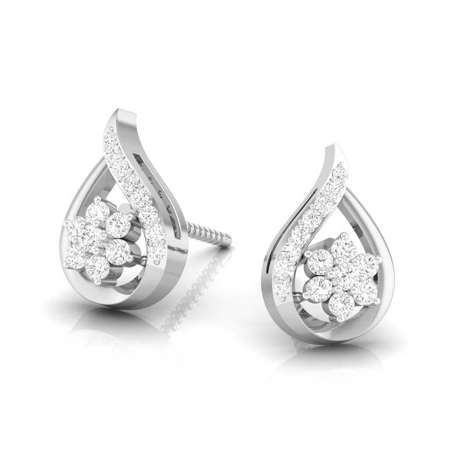Teardrop Floral Swirl Earrings