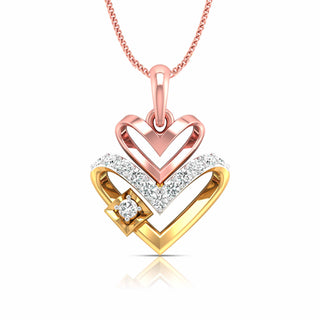 Twin Heart Two-Tone Pendant