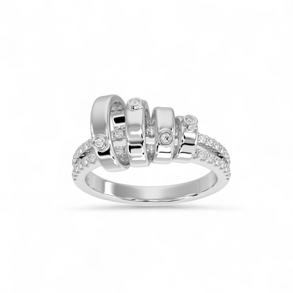 Coiled Swirl Diamond Ring