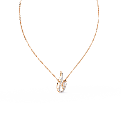 Swirl Charm Diamond Necklace