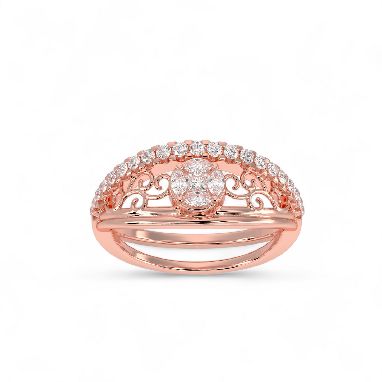 Filigree Dome Diamond Ring