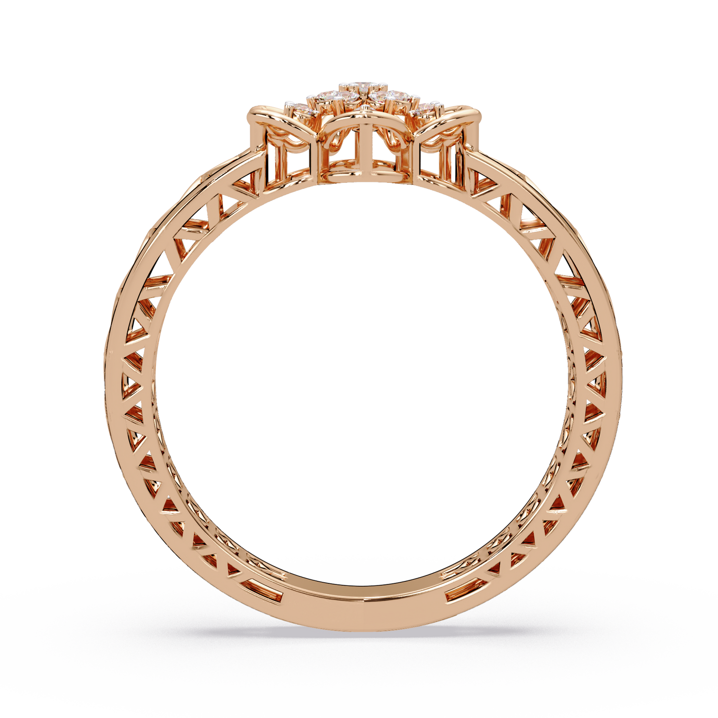 Lattice Blossom Dome Ring