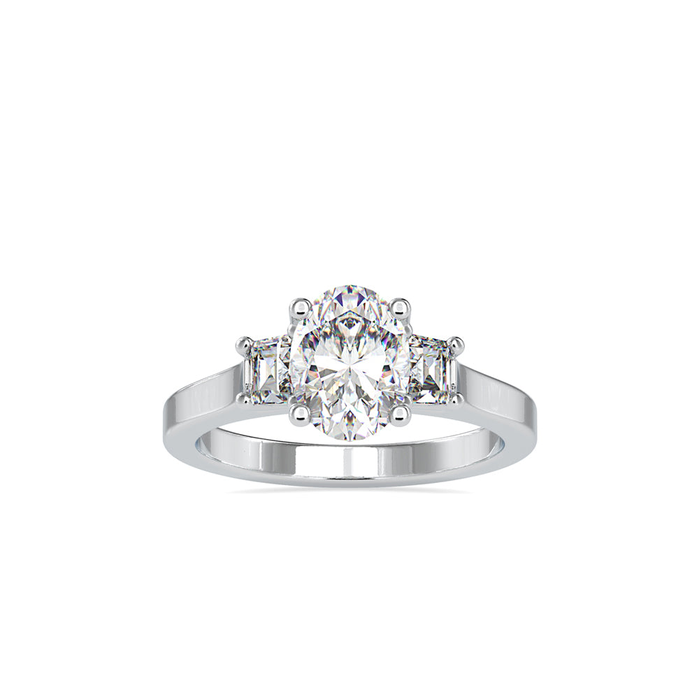 Oval Three-Stone Diamond Ring