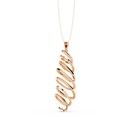 Spiral Cage Diamond Pendant