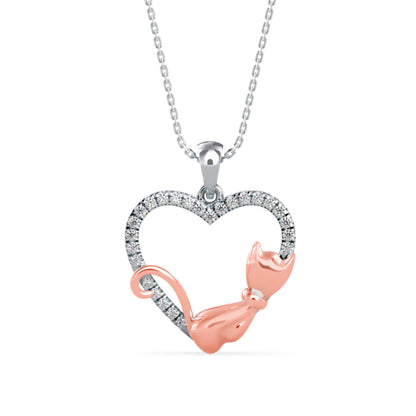 Kitten Heart Diamond Pendant - Origine Diamonds lab-grown diamond jewellery
