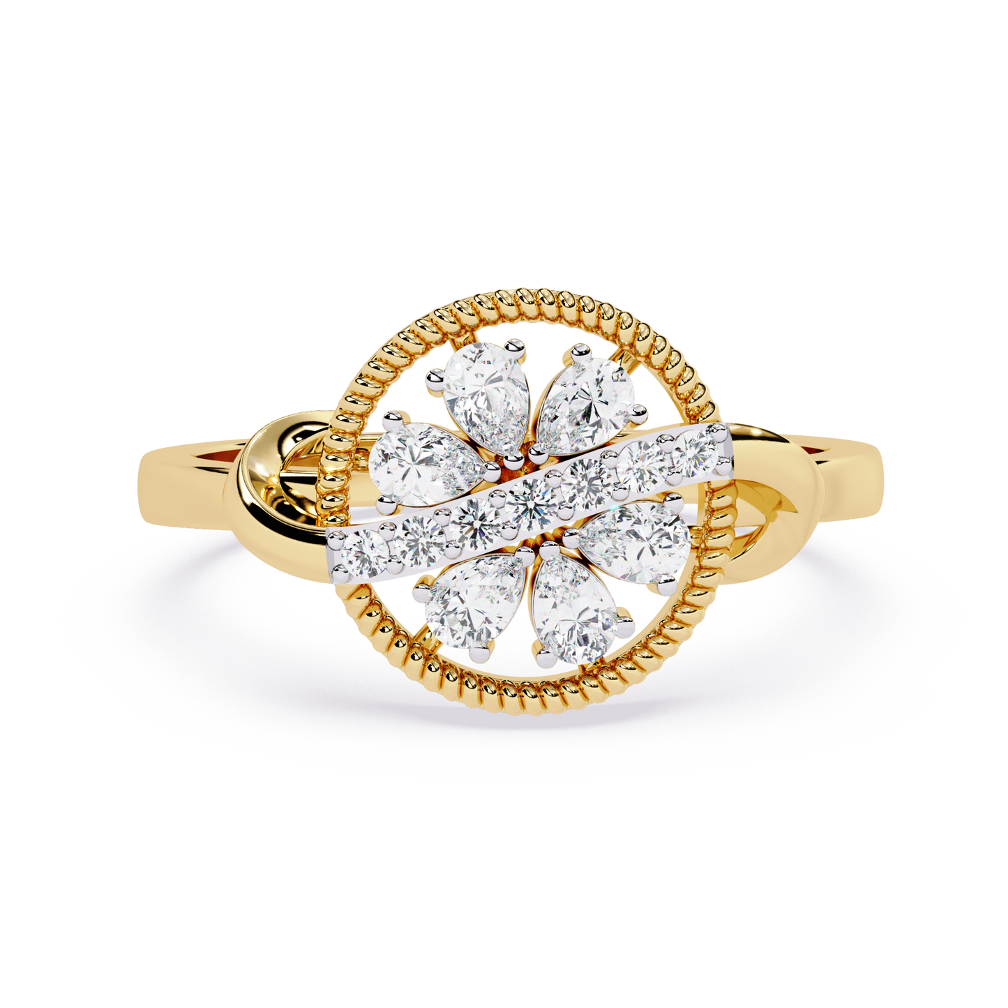 Roped Halo Blossom Ring - Origine Diamonds lab-grown diamond jewellery