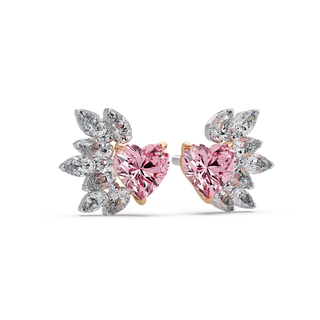 Blossoming Heart Diamond Earrings
