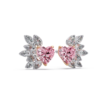 Blossoming Heart Diamond Earrings - Origine Diamonds lab-grown diamond jewellery