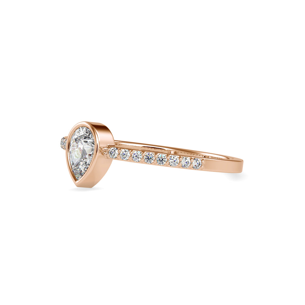 Pear Solitaire Pavé Ring