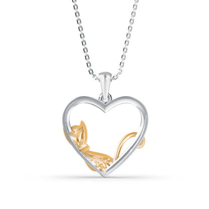 Kitten Heart Diamond Pendant