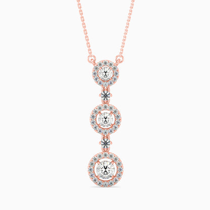 Triple Halo Drop Pendant