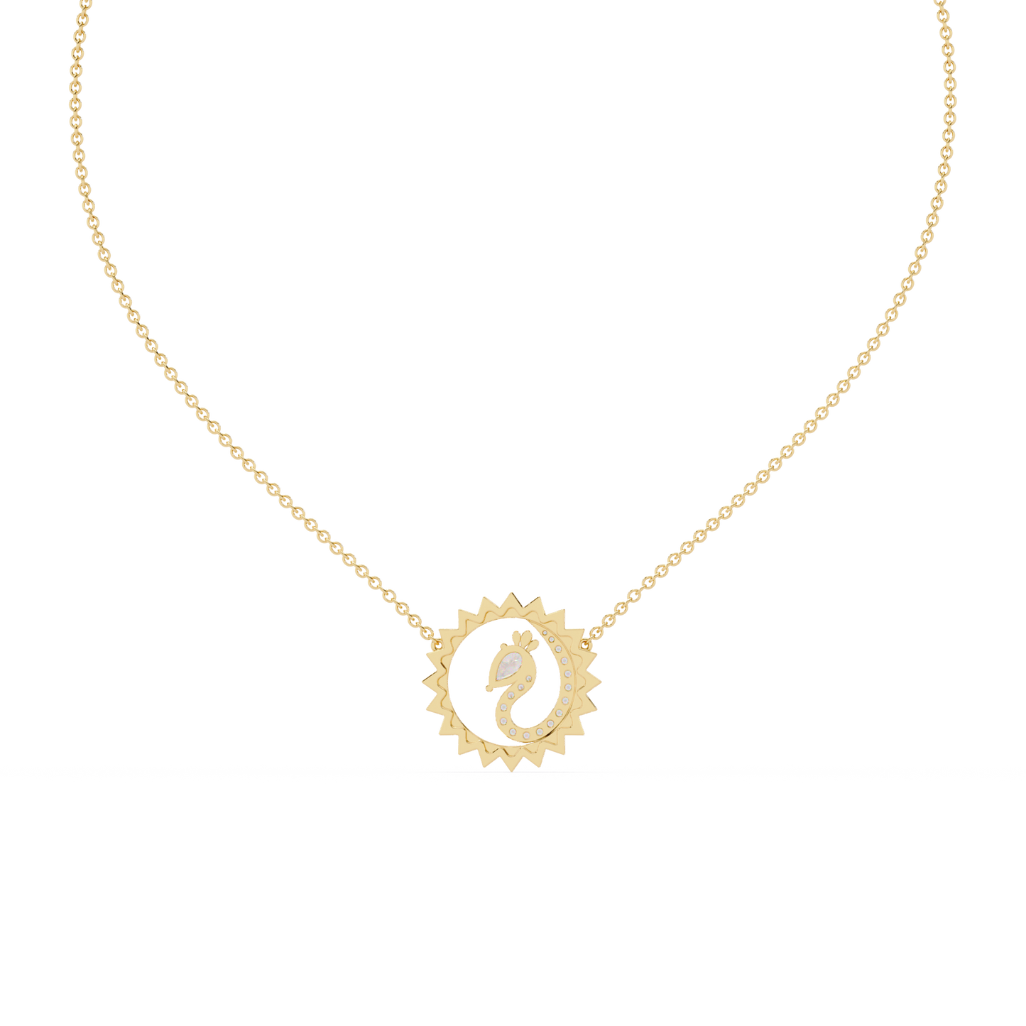 Sunburst Peacock Necklace
