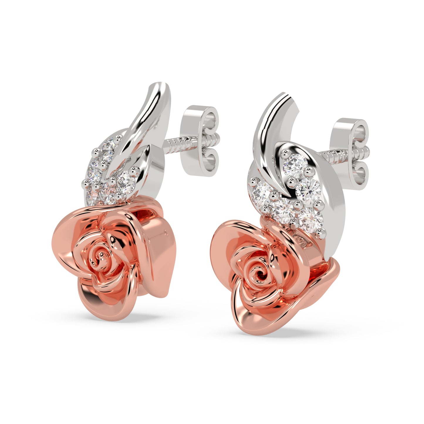 Rose Bloom Diamond Earrings