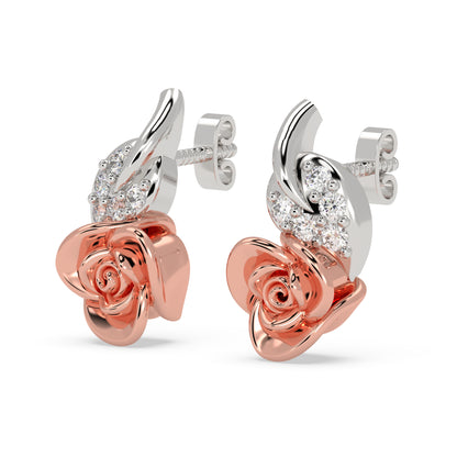 Rose Bloom Diamond Earrings