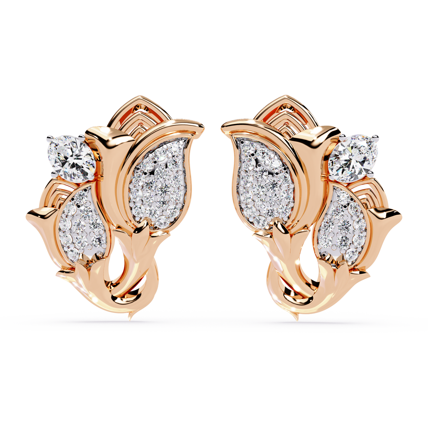 Tulip Pear Cluster Earrings