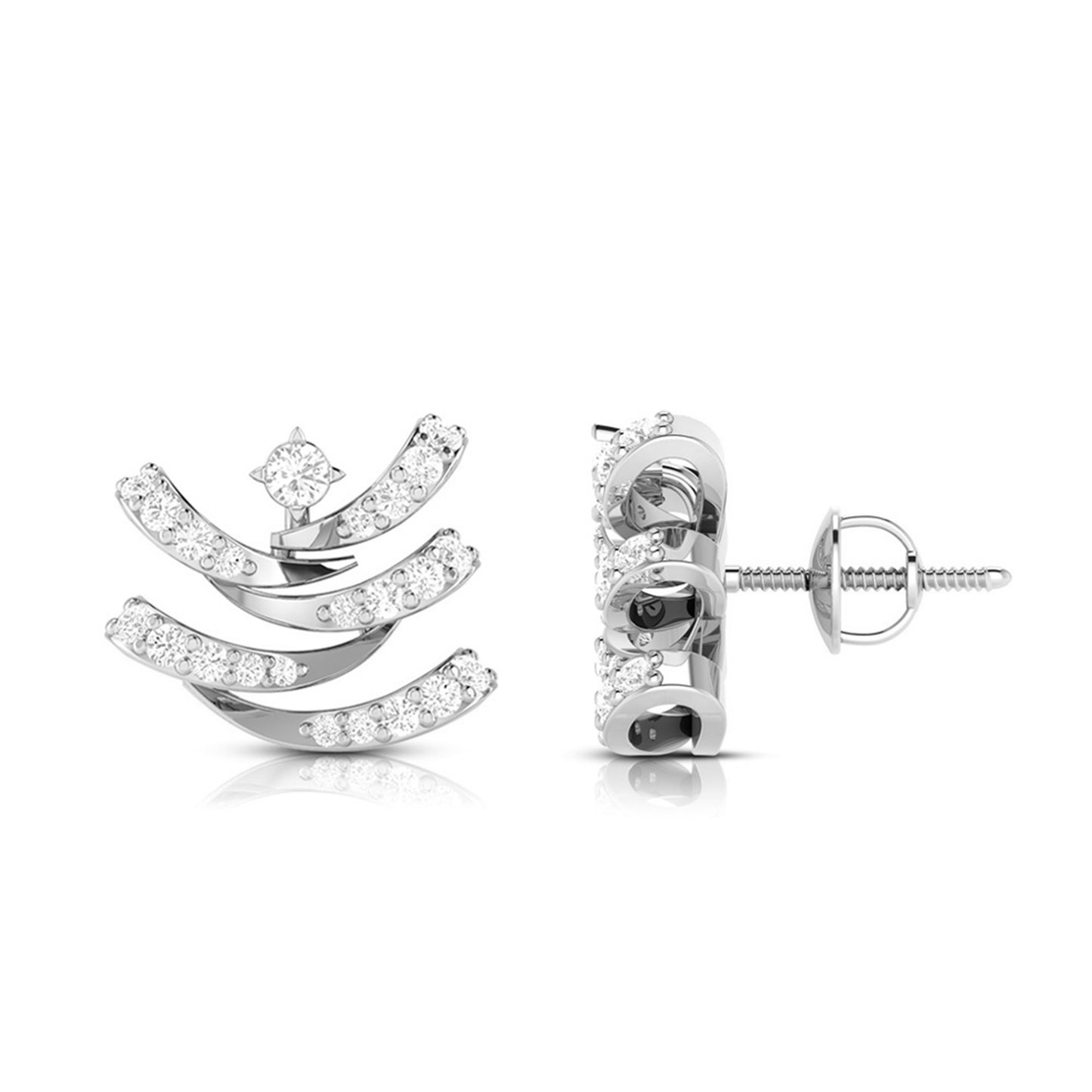 Layered Chevron Diamond Earrings