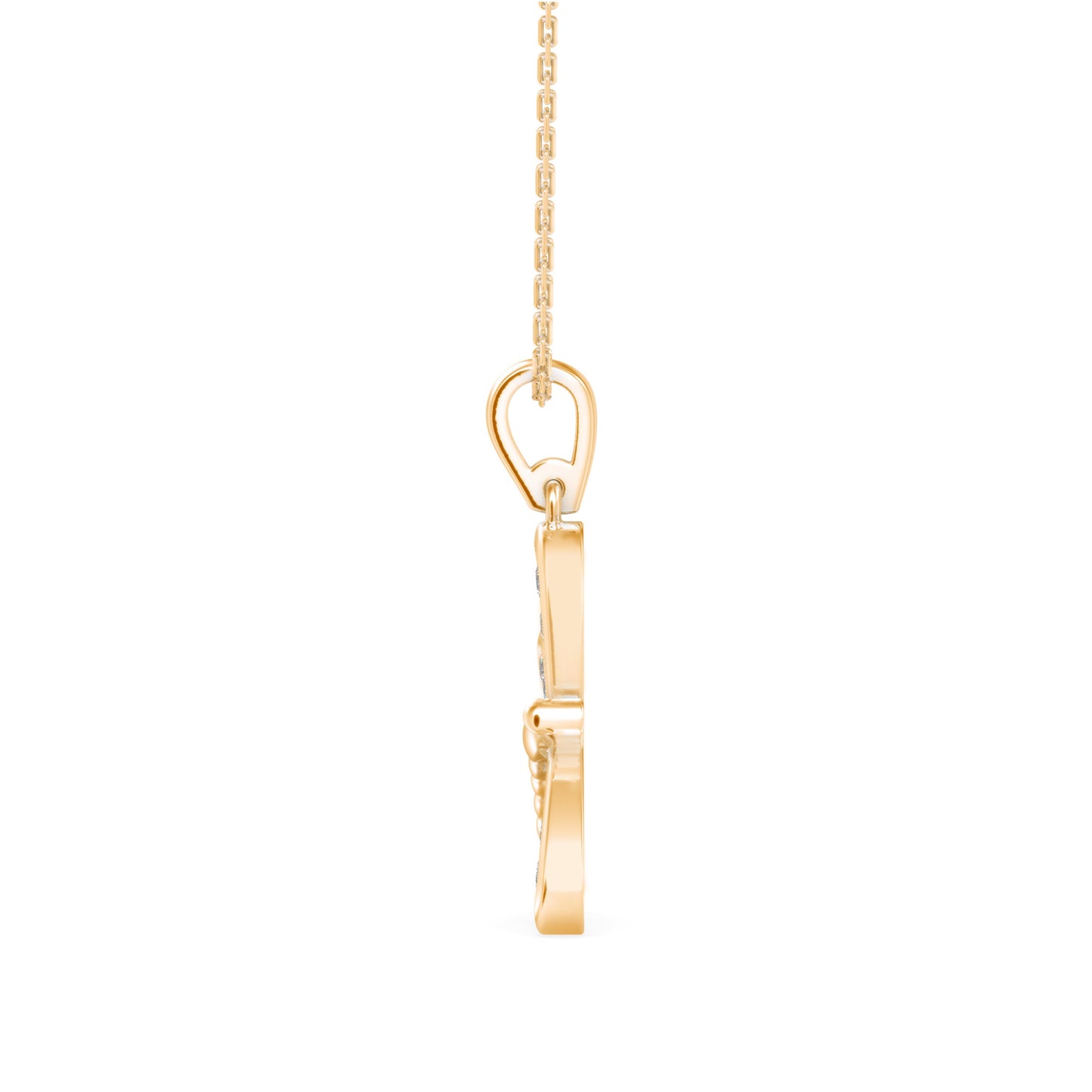 Rose Dragonfly Diamond Pendant