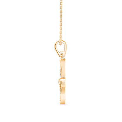 Rose Dragonfly Diamond Pendant