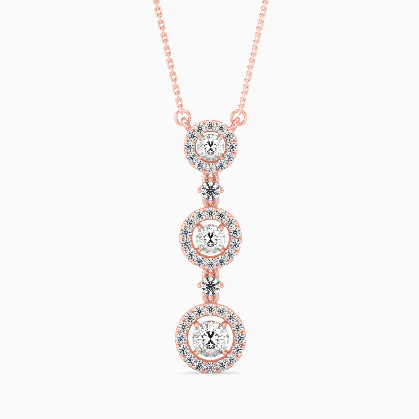 Triple Halo Drop Pendant