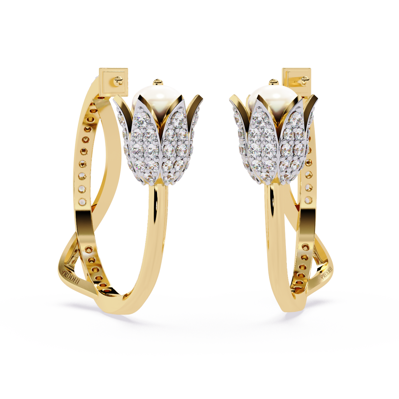 Tulip Bloom Hoop Earrings - Origine Diamonds lab-grown diamond jewellery