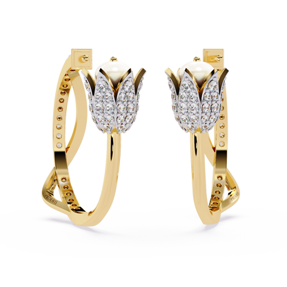 Tulip Bloom Hoop Earrings - Origine Diamonds lab-grown diamond jewellery